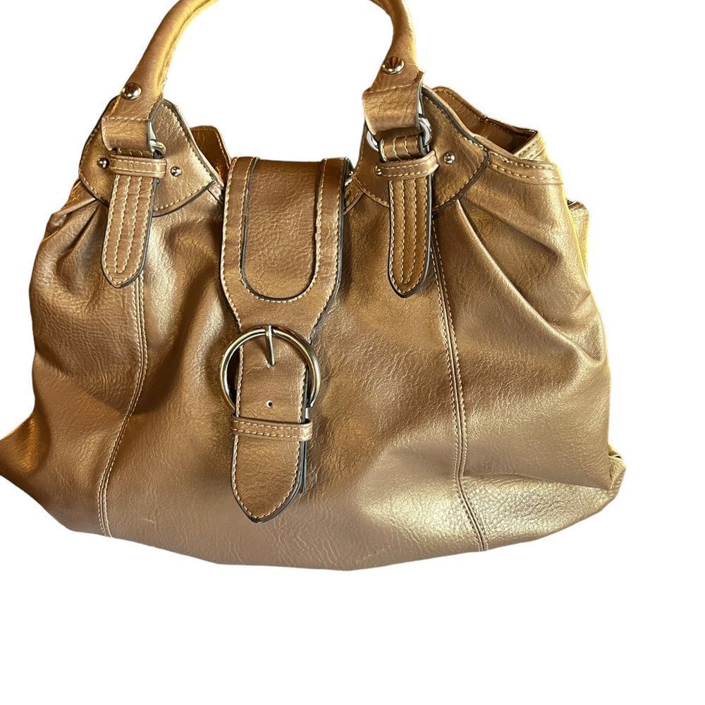 Mondani new york  Metallic Bronze Gold ,Double handle Satchel